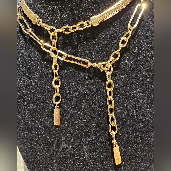 Double strand Paperclip & Herringbone statement necklaces Sugarfix by Baublebar - Picture 4 of 5